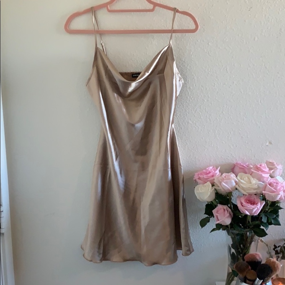 Nude/brown slip dress!